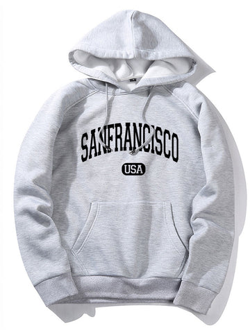 San Francisco Letter Print Hoodies